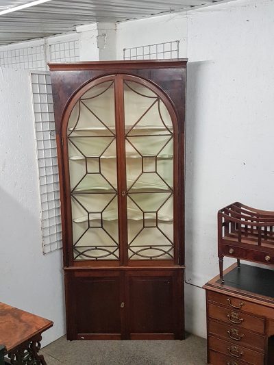 Tall Antique Georgian Corner Display Cabinet