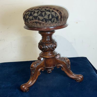 APPRENTICE MINIATURE  PIECE, WALNUT PIANO STOOL FANTASTIC Antique Furniture 3