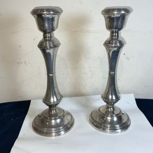 CANDLE STICKS. SILVER PAIR Antique Silver