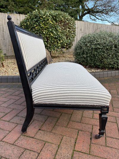 Late Victorian Ebonised Sofa c1890 Late Victorian Antique Benches 9