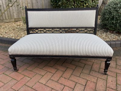 Late Victorian Ebonised Sofa c1890 Late Victorian Antique Benches 4