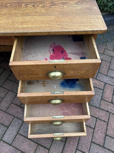 1930s Single Pedestal Oak Desk Antique desk Antique Desks 7