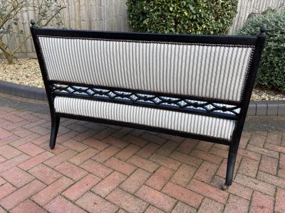 Late Victorian Ebonised Sofa c1890 Late Victorian Antique Benches 11