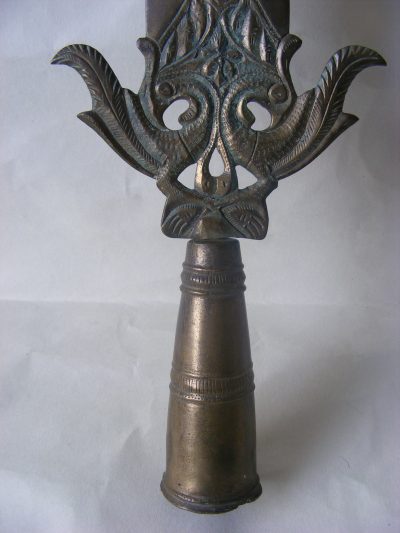 RARE Sinhalese Spear Head Patisthanaya 19thC Ceylon Sri Lanka Pole Axe Halbeard type weapon - Image 4