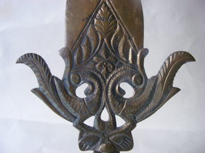 RARE Sinhalese Spear Head Patisthanaya 19thC Ceylon Sri Lanka Pole Axe Halbeard type weapon - Image 2