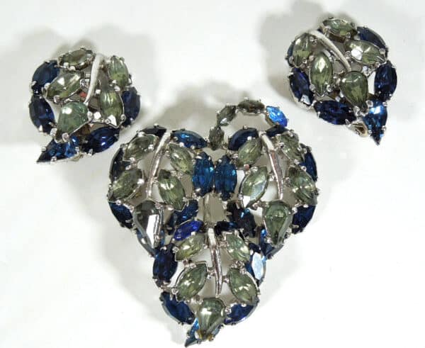 Christian Dior Brooch and Clip on Earrings by Mitchel Maer 1950's