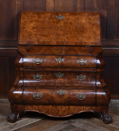 Dutch Burr Walnut Bombe Bureau SAI3631