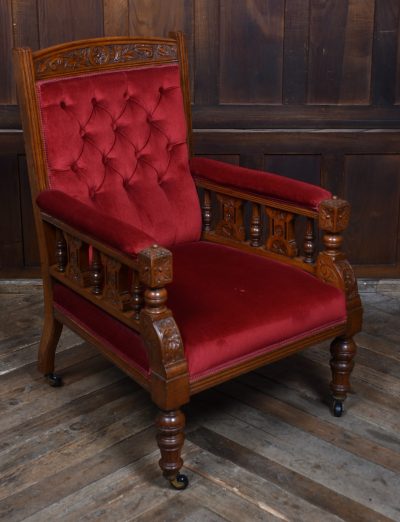 Edwardian Oak Library Chair SAI3647