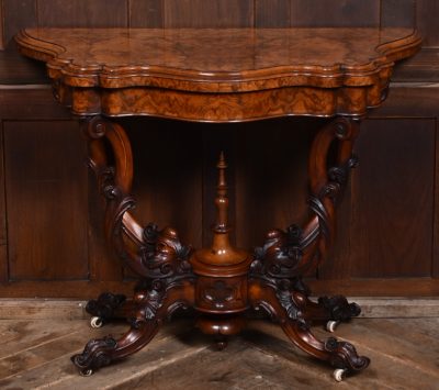 Victorian Burr Walnut Fold-over Games Table SAI3623