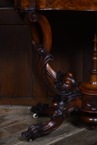 Victorian Burr Walnut Fold-over Games Table SAI3623 - Image 9