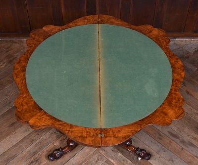 Victorian Burr Walnut Fold-over Games Table SAI3623 - Image 15