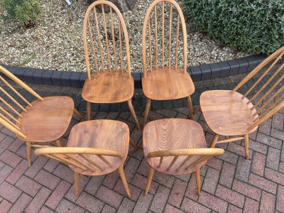 Mid Century Set of Six Ercol Windsor Dining Chairs dining chairs Antique Chairs 4