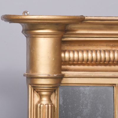 Regency Gilded Triptych Overmantel Mirror with a Lovely Degree of Wear - Image 2