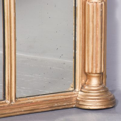 Regency Gilded Triptych Overmantel Mirror with a Lovely Degree of Wear - Image 4