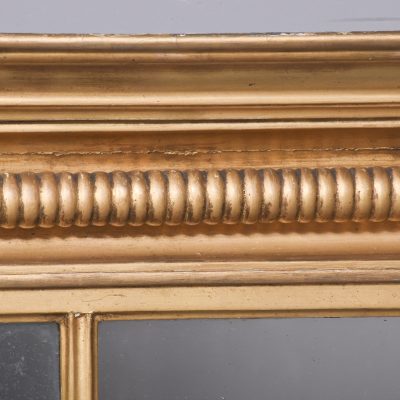 Regency Gilded Triptych Overmantel Mirror with a Lovely Degree of Wear - Image 5