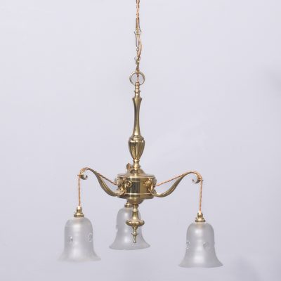 Edwardian Brass Rise & Fall Light Fitting