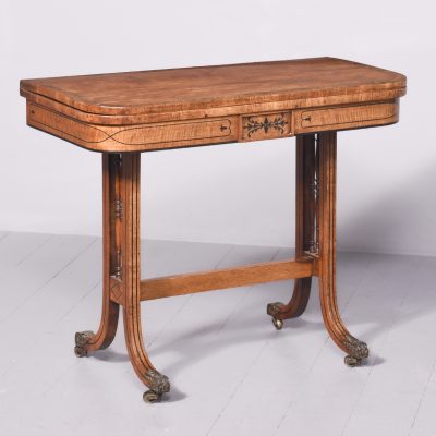 Regency Inlaid Mahogany Fold-Over Card Table