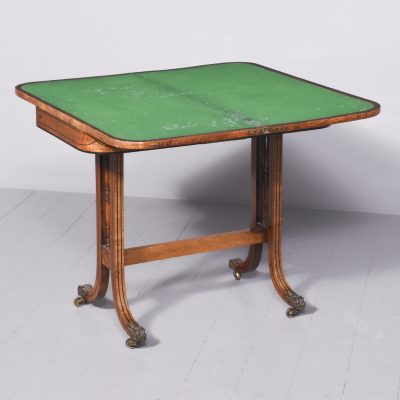 Regency Inlaid Mahogany Fold-Over Card Table - Image 7