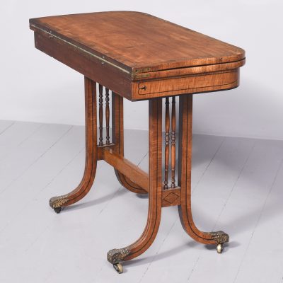 Regency Inlaid Mahogany Fold-Over Card Table - Image 9