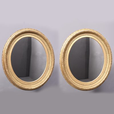 Pair of Victorian Oval Gilded Mirrors