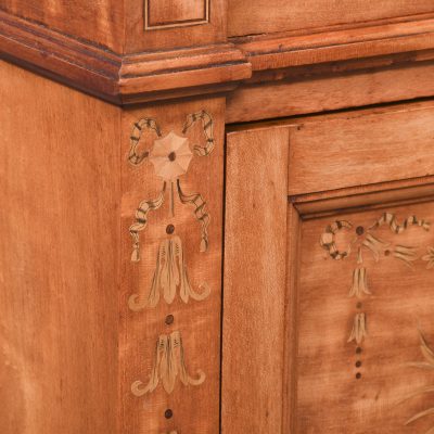 Magnificent Large Inlaid Satinwood Victorian Desk With Burgundy Leather Top - Image 4