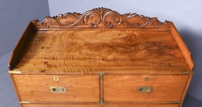 A Solid Camphour Wood and Brass Bound Campaign Chest Antique Chests 11