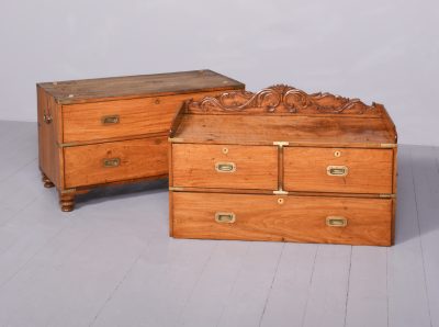 A Solid Camphour Wood and Brass Bound Campaign Chest Antique Chests 13