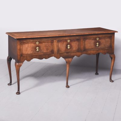 Early Georgian Style Inlaid Figured Walnut Dresser Base