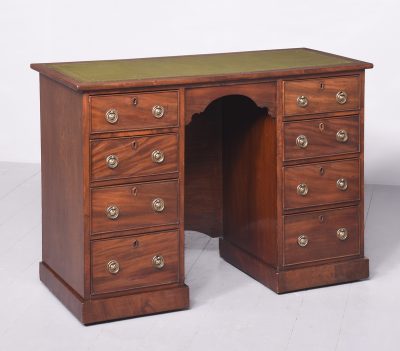 Neat Size Late Victorian Mahogany Knee Hole Desk