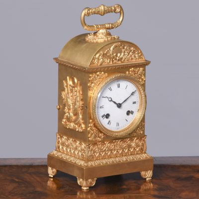 A Swiss Pendule D’Officier 19th Century Ormolu Clock (An Early Travelling Clock)