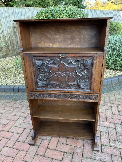 Arts & Crafts Oak Bureau Bookcase