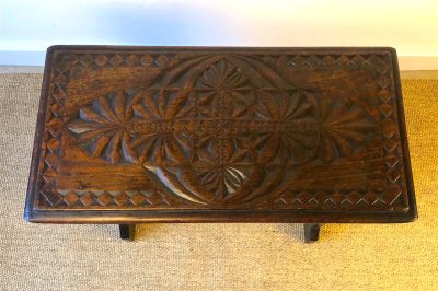 A Good Country Craftsman Made Carved Stool, End Table, Bench C.1880 Antique Furniture 8