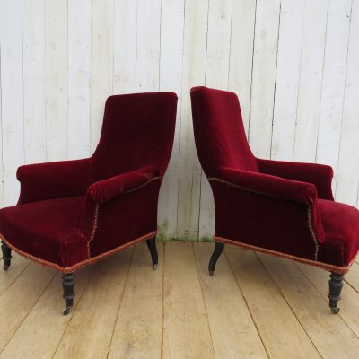 Pair Of Antique French Napoleon III Armchairs