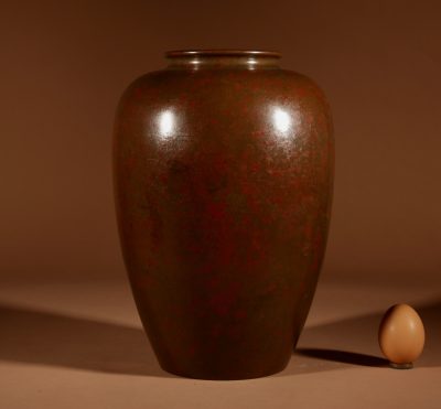 Japanese Very Stylish Bronze Original patinated Vase.