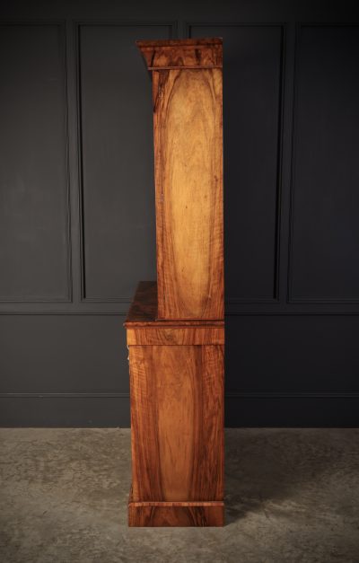 Marquetry Inlaid Burr Walnut Glazed Bookcase - Image 14