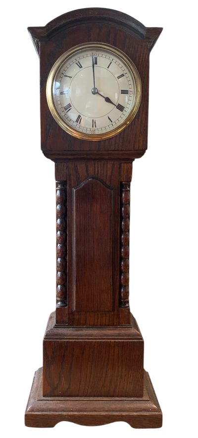 Fabulous Oak Miniature Longcase Mantel Clock – ca1900