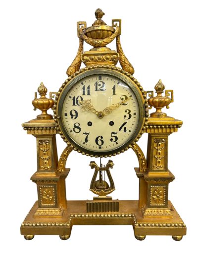 Wonderful Antique Gustav Becker Gresso Wood 8-Day Mantel Clock - c1900 - Image 10