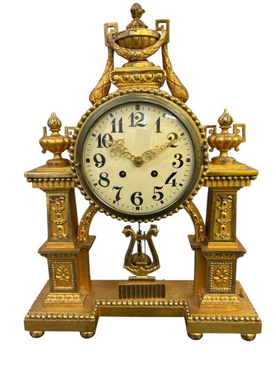 Wonderful Antique Gustav Becker Gresso Wood 8-Day Mantel Clock - c1900