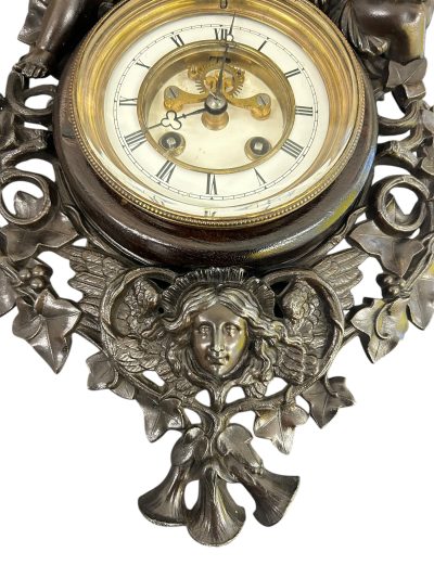 Fabulous French Figural Cartel Wall Clock – ca1890 - Image 10