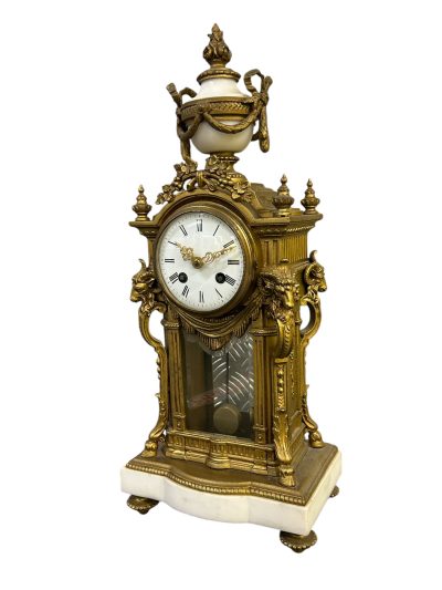 Stunning French Ormolu & Marble Candelabra Mantel Clock set – ca1860 - Image 8