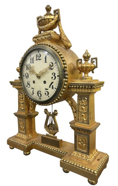 Wonderful Antique Gustav Becker Gresso Wood 8-Day Mantel Clock - c1900 - Image 6