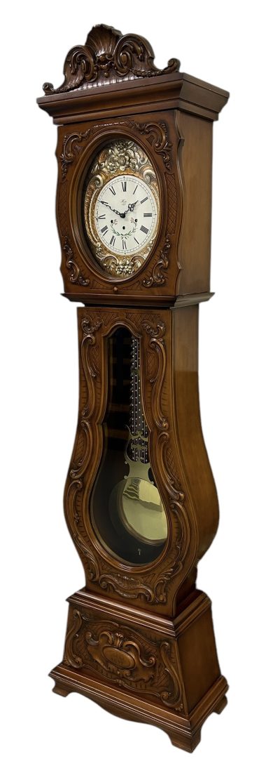 Impressive Carved Scrolled Case Musical German Longcase Clock - Image 10