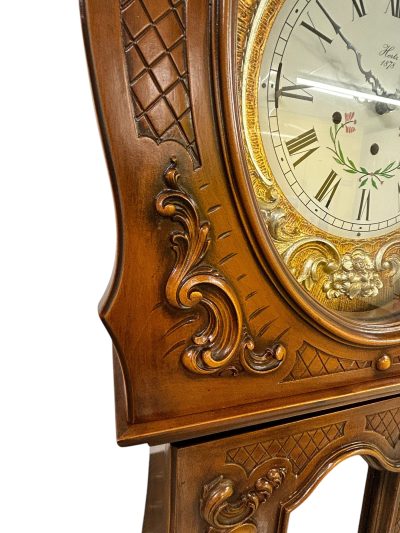 Impressive Carved Scrolled Case Musical German Longcase Clock - Image 12