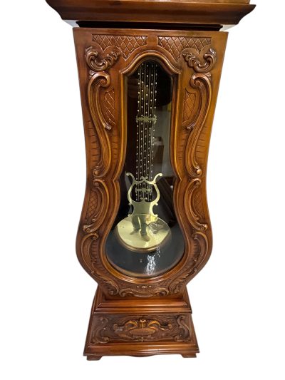 Impressive Carved Scrolled Case Musical German Longcase Clock - Image 13