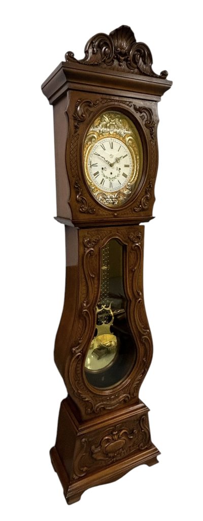 Impressive Carved Scrolled Case Musical German Longcase Clock - Image 9