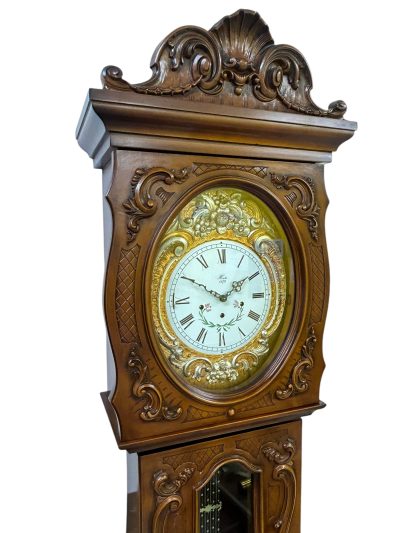 Impressive Carved Scrolled Case Musical German Longcase Clock - Image 5