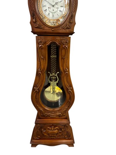 Impressive Carved Scrolled Case Musical German Longcase Clock - Image 3