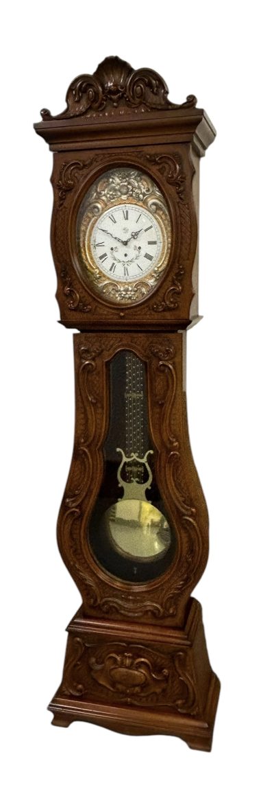 Impressive Carved Scrolled Case Musical German Longcase Clock - Image 4