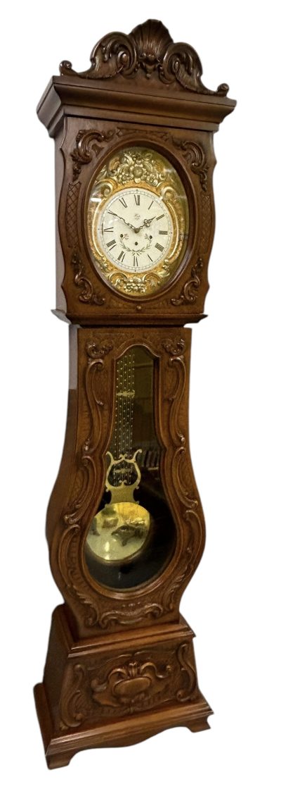 Impressive Carved Scrolled Case Musical German Longcase Clock - Image 7