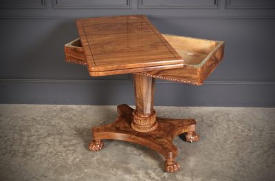 William IV Walnut Card Table - Image 9